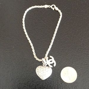 Silver Bracelet with Heart Charm